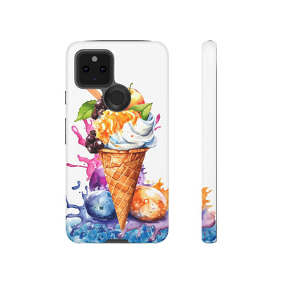 Impact Resistant, Summer Ice Cream Cone, Cute Phone Cases for Samsung S24, S23, S22, S21, IPhone 15 pro Iphone 14 pro Iphone 13 IPhone 12 Iphone 11