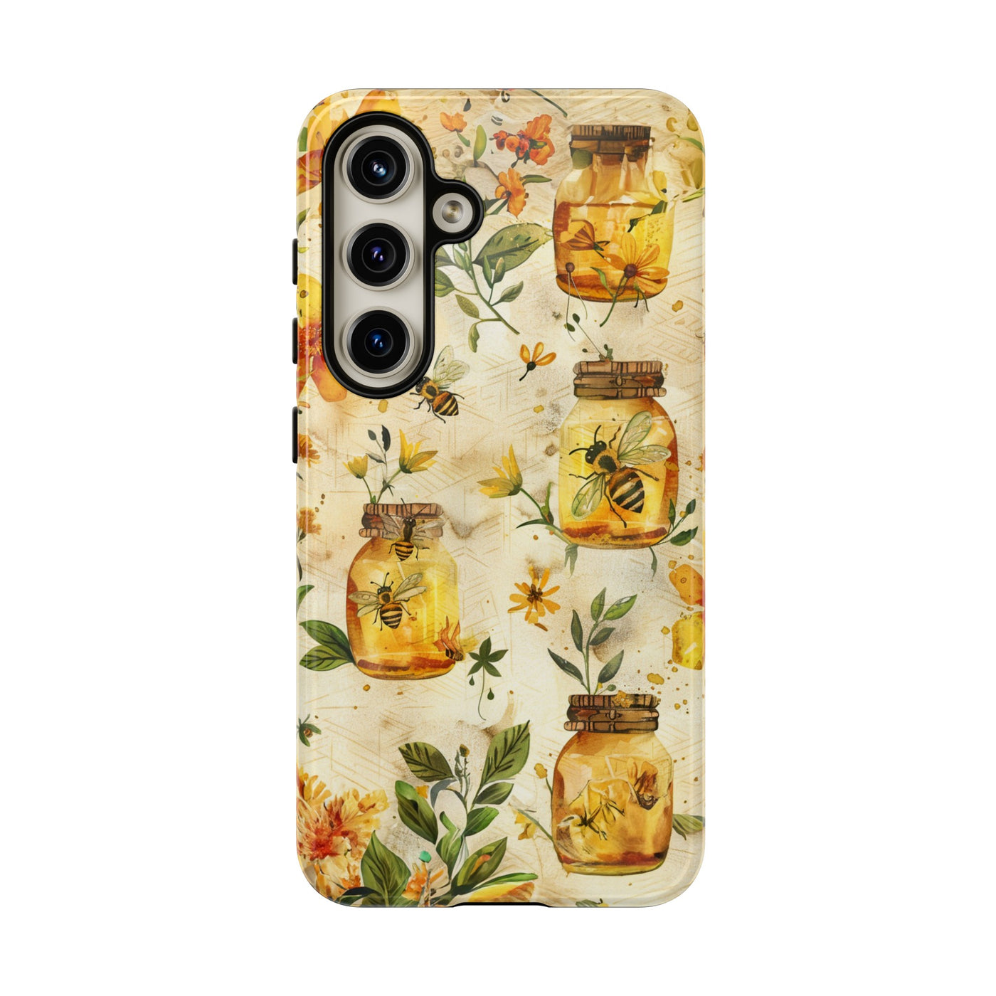 Impact Resistant, Honey Bees, Cute Phone Cases for Samsung S24, S23, S22, S21, IPhone 15 pro Iphone 14 pro Iphone 13 IPhone 12 Iphone 11