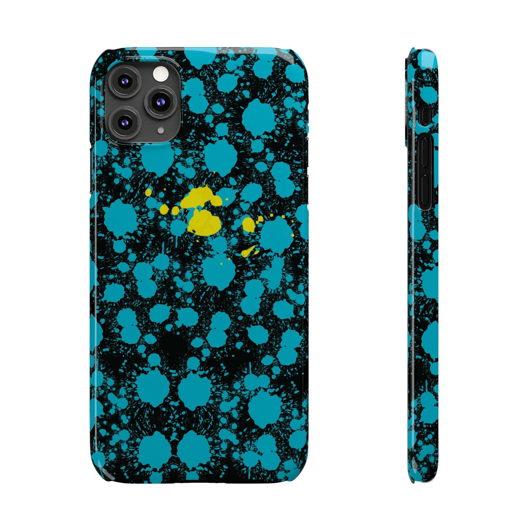 Slim Cute Phone Cases for Iphone - | iPhone 15 Case | iPhone 15 Pro Max Case, Iphone 14 Case, Iphone 14 Pro Max, Iphone 13, Paint Splash Blue Yellow - Studio40ParkLane