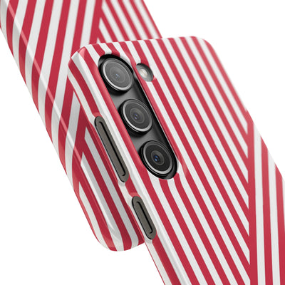 Aesthetic Winterberry Red Stripes Cute Phone Case Sleek Snap - For iPhone 17 Pro Max iPhone 16 Pro iPhone 15 Iphone 14 Plus 13 Pro 12 11 10 Gift - Studio40ParkLane