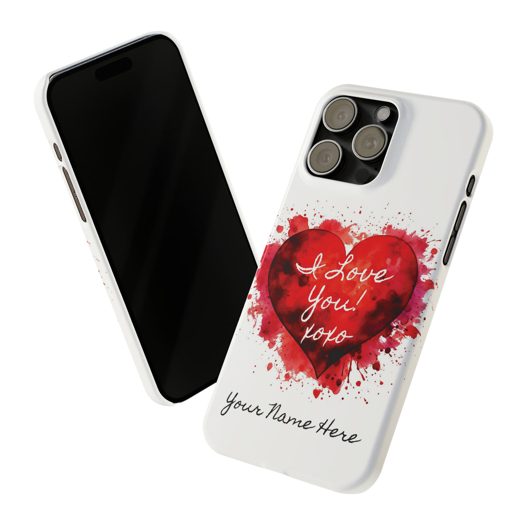 Slim Personalized Slim Cute iPhone Cases - | iPhone 15 Case | iPhone 15 Pro Max Case, Iphone 14 Case, Iphone 14 Pro Max, Iphone 13, Valentine Heart Love - Studio40ParkLane