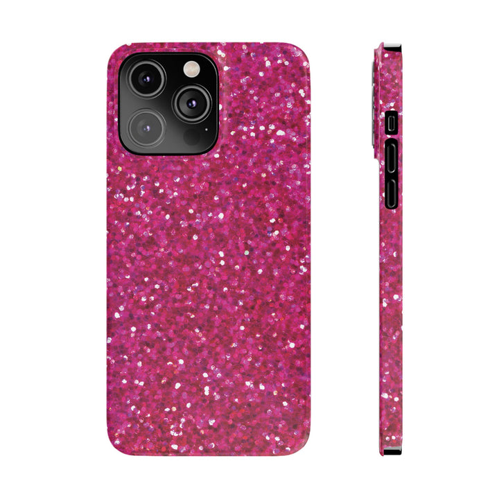 Slim Muted Pink Faux Play on Glitter Effect Cute Phone Cases for Iphone 16 Pro Max | iPhone 15 Case | iPhone 15 Pro Max Case, Iphone 14, Iphone 14 Pro Max, Iphone 13 12 11 8 7 - Studio40ParkLane