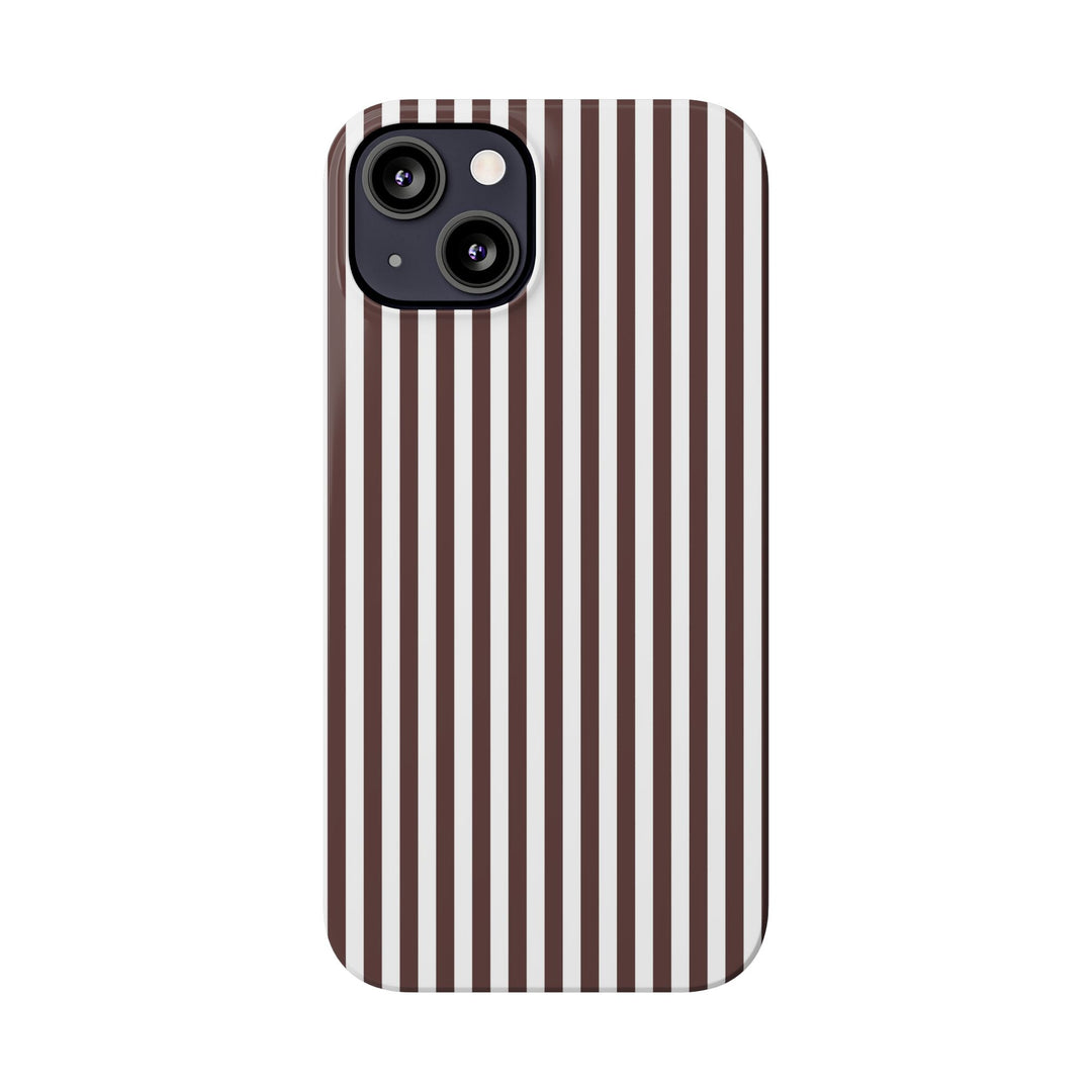 Slim Carriage Brown Striped Cute Phone Case for Iphone 16 - | iPhone 15 Pro Max Case | iPhone 14 Case Iphone 13 12 11 10 9 8 7 Gift for Her - Studio40ParkLane