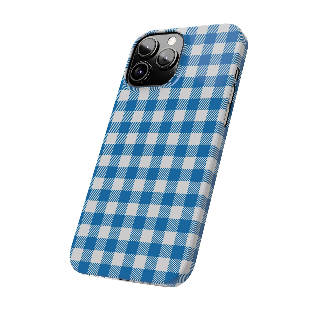 Slim Blue Gingham Gift for Her Cute Phone Cases for Iphone 16 Pro Max | iPhone 15 Case | iPhone 15 Pro Max Case, Iphone 14, 13, 12, 11, 10, 8, 7 - Studio40ParkLane