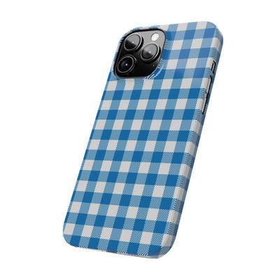 Slim Blue Gingham Gift for Her Cute Phone Cases for Iphone 16 Pro Max | iPhone 15 Case | iPhone 15 Pro Max Case, Iphone 14, 13, 12, 11, 10, 8, 7