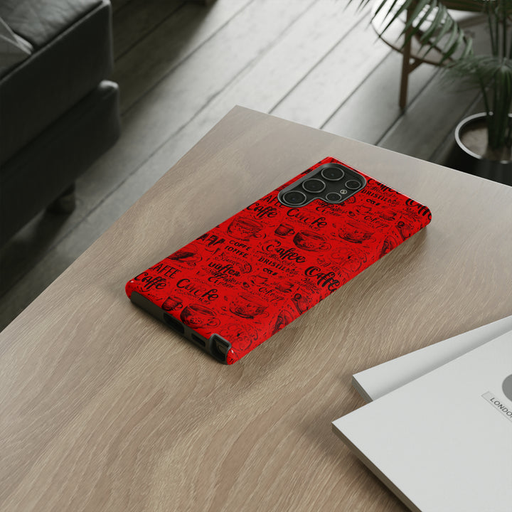 Cute Samsung Phone Case | Aesthetic Samsung Phone Case | Galaxy S23, S22, S21, S20 | Red Black Coffee, Protective Phone Case - Studio40ParkLane