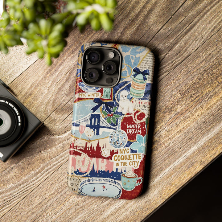New York Winter Coquette Collage Tough Premium Phone Case - For iPhone 17 Pro Max iPhone 16 Pro iPhone 15 Iphone 14 Plus 13 Pro 12 11 10 XR