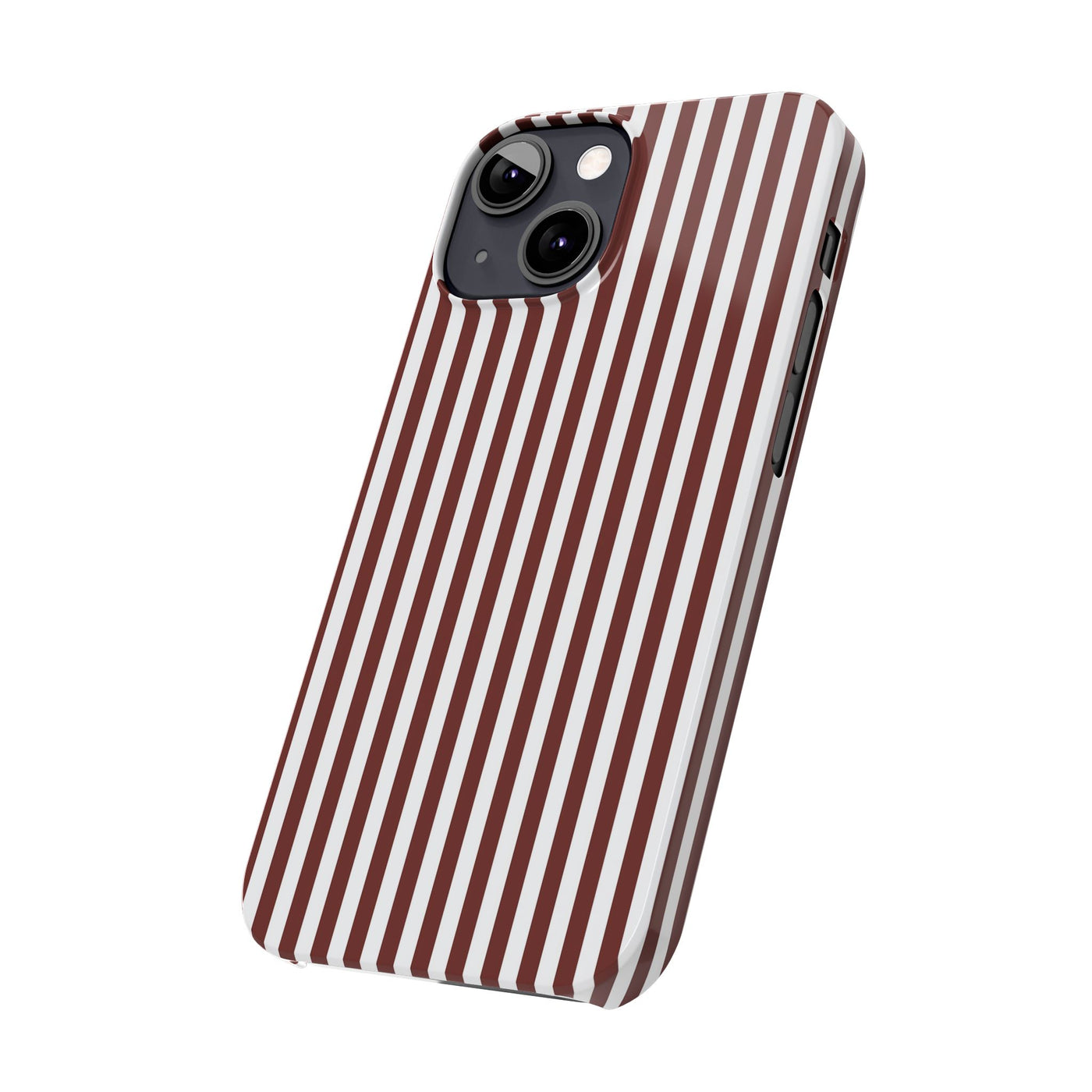 Slim Chocolate Brown Striped Cute Phone Case for Iphone 16 - | iPhone 15 Pro Max Case | iPhone 14 Case Iphone 13 12 11 10 9 8 7 Gift for Her - Studio40ParkLane