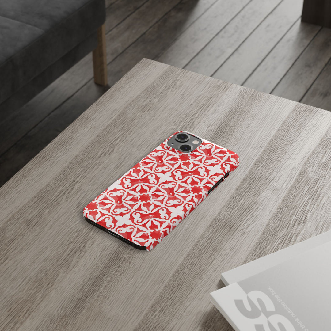 Slim Red Mosaic Gift for Her Cute Phone Cases for Iphone 16 Case | iPhone 15 Case | iPhone 15 Pro Max Case, Iphone 14, Iphone 14 Pro Max, Iphone 13, 12, 11, 10, 8,7 - Studio40ParkLane