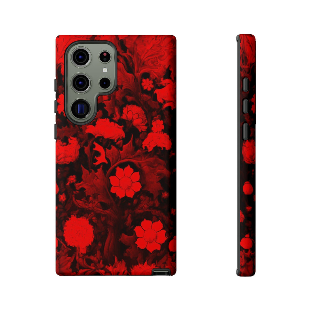 Cute Samsung Phone Case | Aesthetic Samsung Phone Case | Galaxy S23, S22, S21, S20 | Red Flowers, Protective Phone Case - Studio40ParkLane