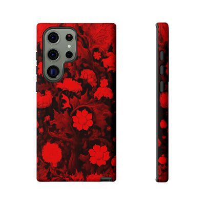Cute Samsung Phone Case | Aesthetic Samsung Phone Case | Galaxy S23, S22, S21, S20 | Red Flowers, Protective Phone Case