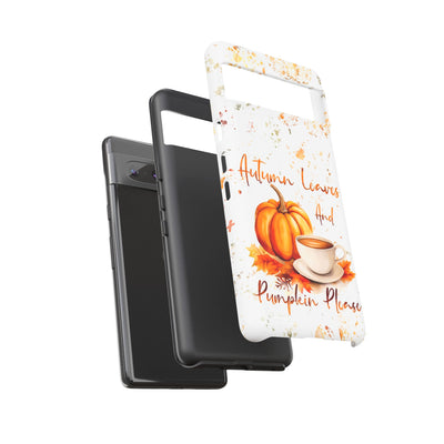 Impact Resistant, Fall Leaves Pumpkin Pie, Cute Phone Cases for Samsung S24, S23, S22, S21, IPhone 15 pro Iphone 14 pro Iphone 13 IPhone 12 Iphone 11