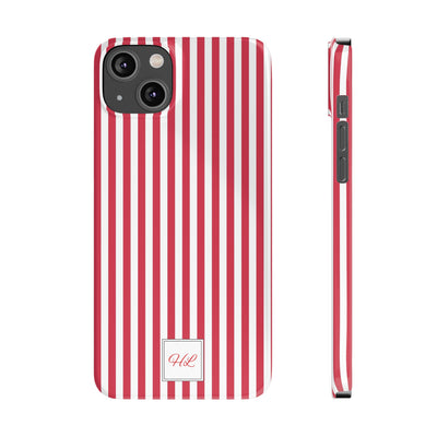 Slim Custom Personalized Winterberry Red Striped Phone Case for Iphone 17 - | iPhone 16 Pro Max Case | iPhone 15 Case Iphone 14 13 12 11 10 9 8 - Studio40ParkLane