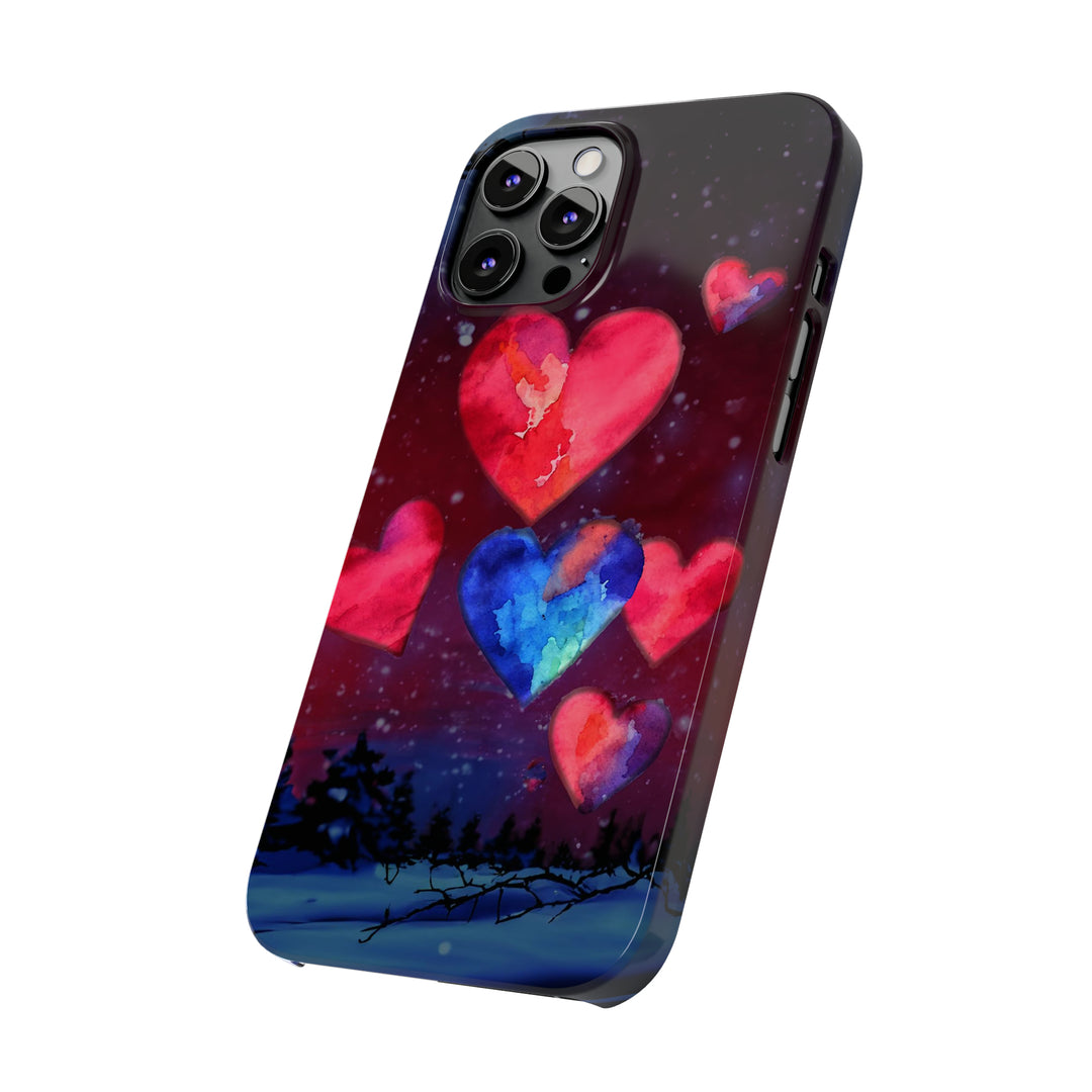 Slim Cute Phone Cases for Iphones - | iPhone 15 Case | iPhone 15 Pro Max Case, Iphone 14 Case, Iphone 14 Pro Max, Iphone 13, Night Sky Hearts Love - Studio40ParkLane