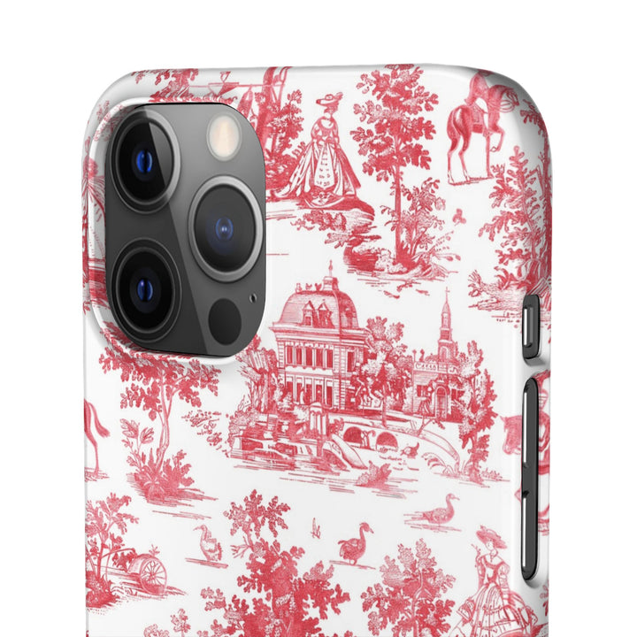 Snap French Toile Personalized Initial Custom Gift for Her Cute Phone Cases for Samsung S24, S23, S22, S21, S20, Plus and Ultra and Iphone, 16, 15, 14, 13, 12, 11. 10 - Studio40ParkLane