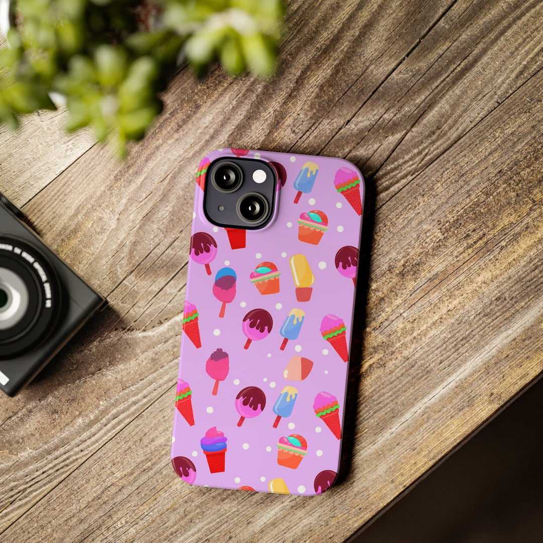 Slim Cute Phone Cases for Iphone - | iPhone 15 Case | iPhone 15 Pro Max Case, Iphone 14 Case, Iphone 14 Pro Max, Iphone 13, Summer Ice - cream Pink - Studio40ParkLane