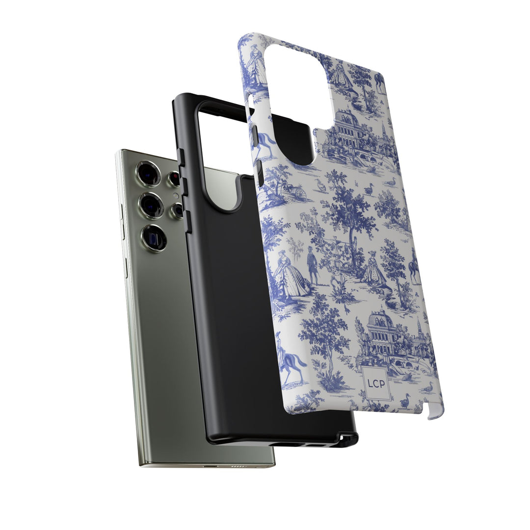 Personalized Custom French Toile Tough Cute Phone Case For Apple iPhone 18, 17, 16, 15 14, Pro Max, Samsung Galaxy S26, S25, S24 Plus Ultra