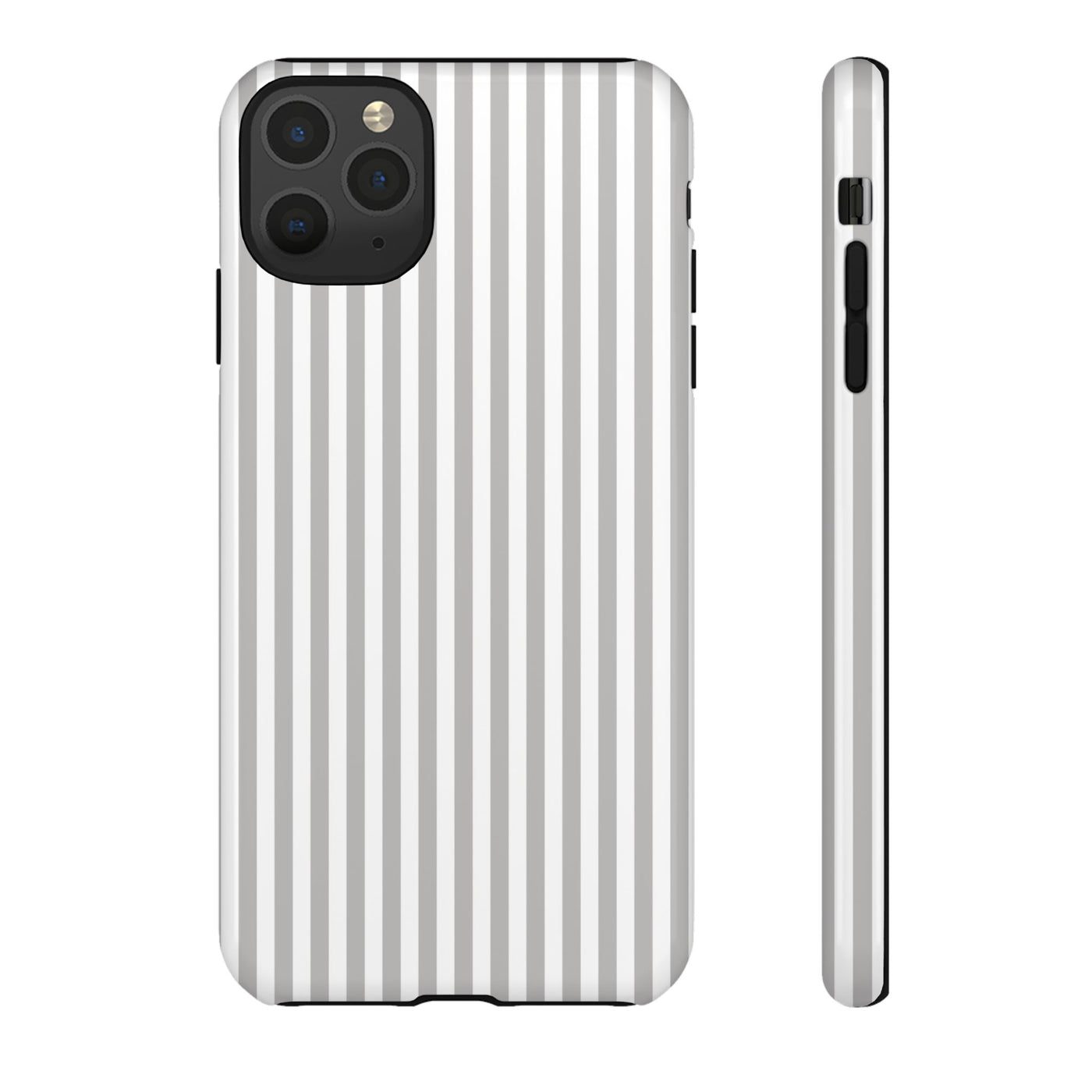 Tough Premium Ash Grey Stripes Phone Case Gift for Her - For Apple iPhone 16 Pro Max 16e iPhone 15 Pro iPhone Iphone 14 Plus 13 Pro 12 SE XR - Studio40ParkLane
