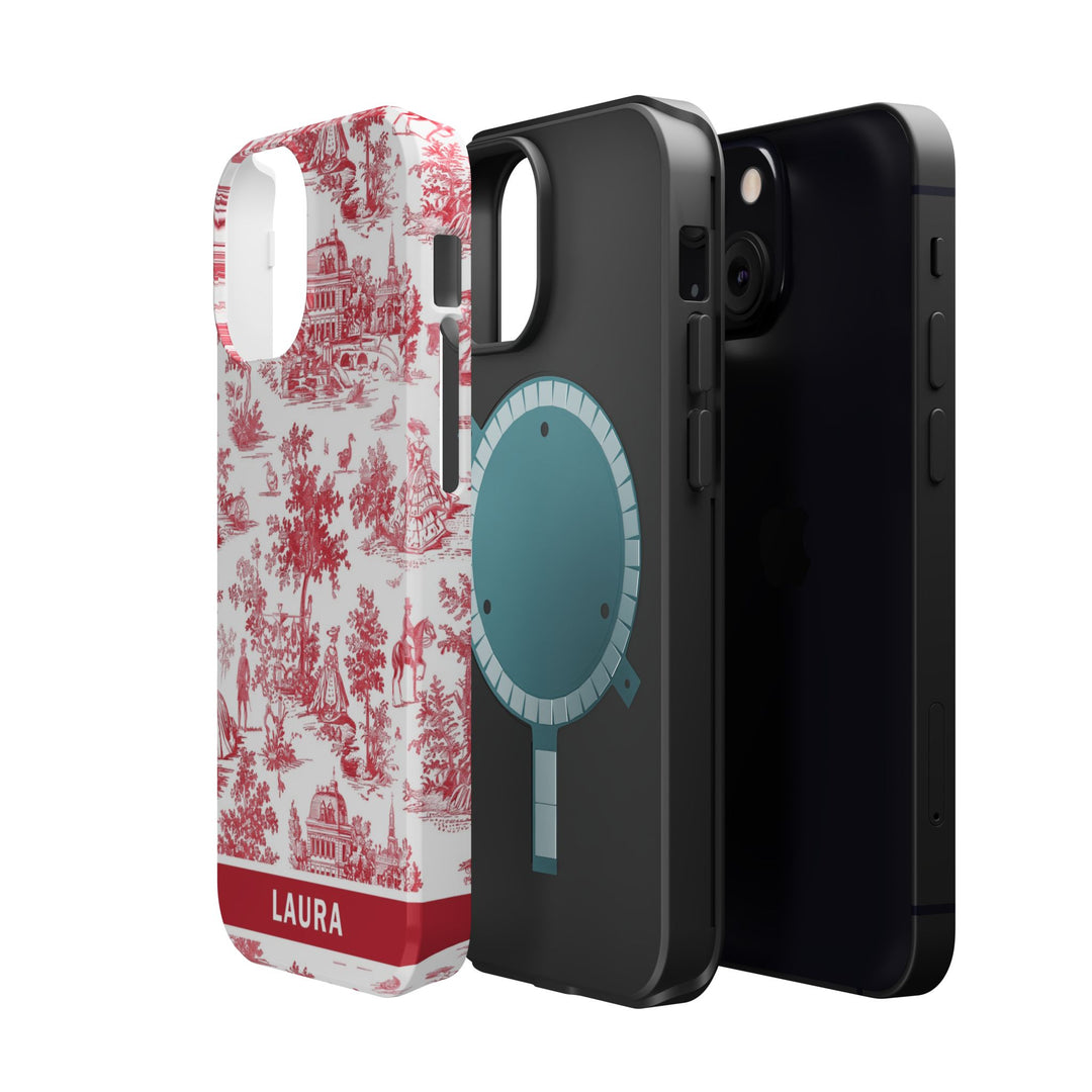 Magsafe French Toile Personalized Initial Custom Gift for Her Cute Phone Cases for Iphone 16 Pro Max | iPhone 15 Case | iPhone 15 Pro Max Case, Iphone 14, 13, 12, 11, 10, 8, 7 - Studio40ParkLane