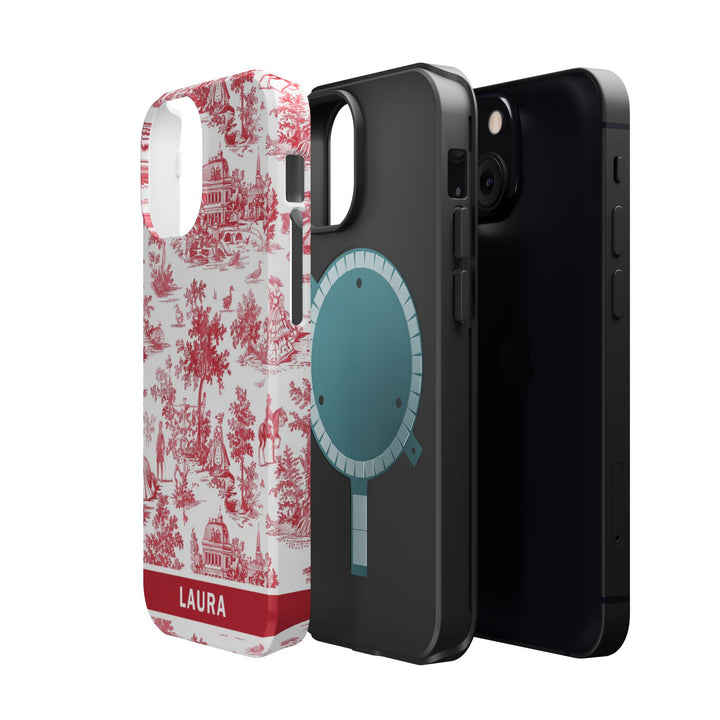 Magsafe French Toile Personalized Initial Custom Gift for Her Cute Phone Cases for Iphone 16 Pro Max | iPhone 15 Case | iPhone 15 Pro Max Case, Iphone 14, 13, 12, 11, 10, 8, 7 - Studio40ParkLane