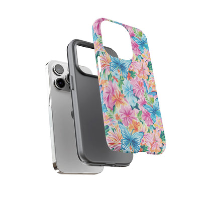 Premium Tough Butterflies Flowers Cute Phone Cases for Samsung S24, S23, S22, S21, S20, Plus and Ultra, Iphone 16 Pro Max,15, 14, 13, 12, 11, 10