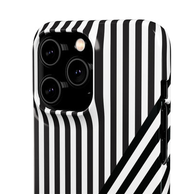 Aesthetic Black White Stripes Cute Phone Case Sleek Snap - For iPhone 17 Pro Max iPhone 16 Pro iPhone 15 Iphone 14 Plus 13 Pro 12 11 10 Gift - Studio40ParkLane