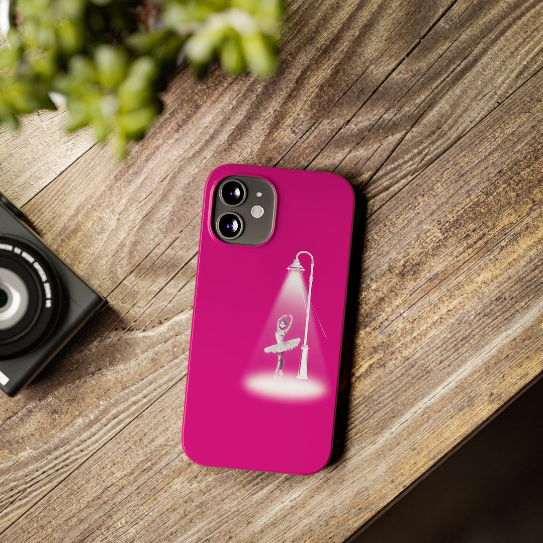 Slim Pink Ballet Dancer Spotlight Gift for Her Cute Phone Cases for Iphone 16 Pro Max | iPhone 15 Case | iPhone 15 Pro Max Case, Iphone 14, 13, 12, 11, 10, 8, 7 - Studio40ParkLane