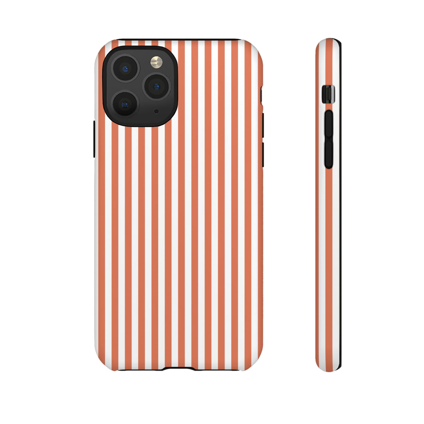 Tough Premium Peach Stripes Phone Case Gift for Her - For Apple iPhone 16 Pro Max 16e iPhone 15 Pro iPhone Iphone 14 Plus 13 Pro 12 SE XR - Studio40ParkLane