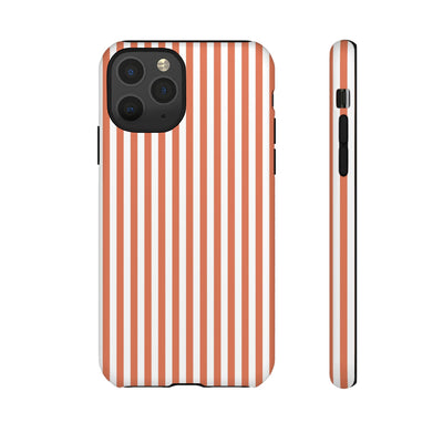 Tough Premium Peach Stripes Phone Case Gift for Her - For Apple iPhone 16 Pro Max 16e iPhone 15 Pro iPhone Iphone 14 Plus 13 Pro 12 SE XR - Studio40ParkLane