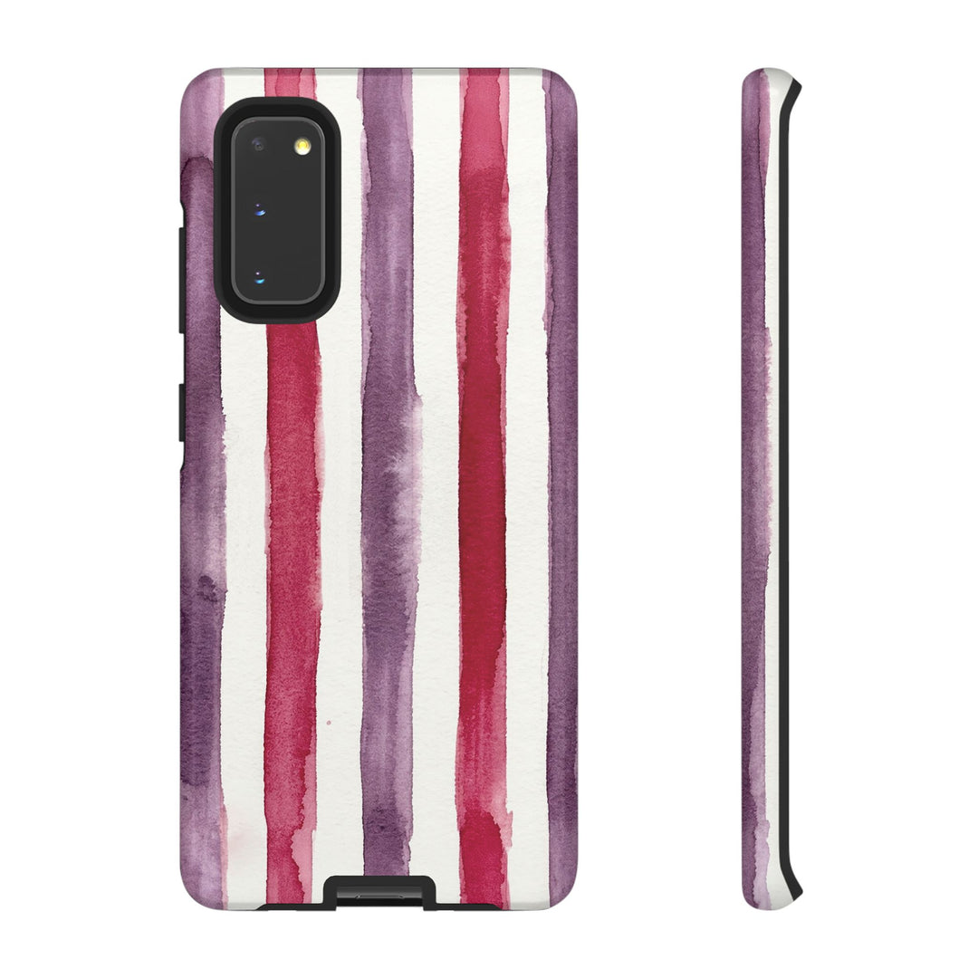 Tough Cute Wine Red Purple Stripes Phone Case, for IPhone 17 Pro Max | Iphone 17 Air, Iphone 16, IPhone 15, 14 13 12, Samsung Galaxy S26, S25, S24, S23 - Studio40ParkLane