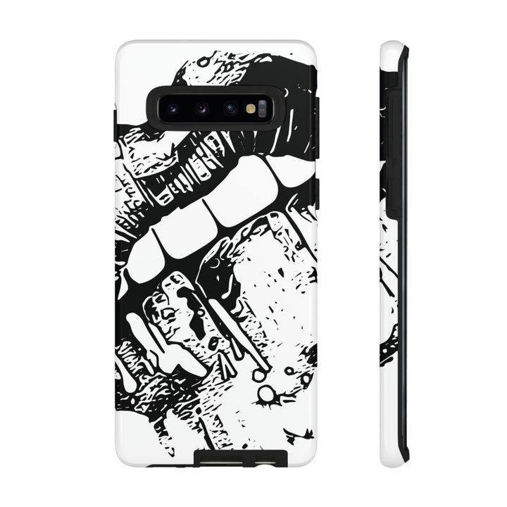 Cute Samsung Phone Case | Aesthetic Samsung Phone Case | Smile Lips Black White | Galaxy S23, S22, S21, S20 | Luxury Double Layer | Cool - Studio40ParkLane
