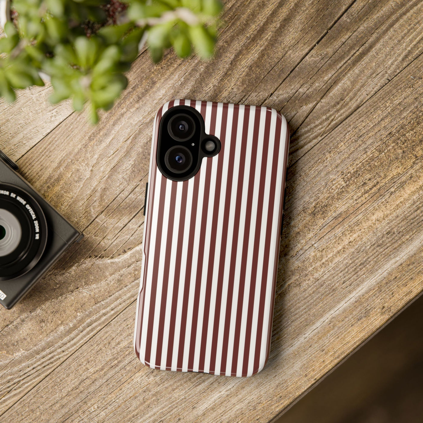 Tough Premium Chocolate Stripes Phone Case Gift for Her - For Apple iPhone 16 Pro Max 16e iPhone 15 Pro iPhone Iphone 14 Plus 13 Pro 12 SE XR - Studio40ParkLane