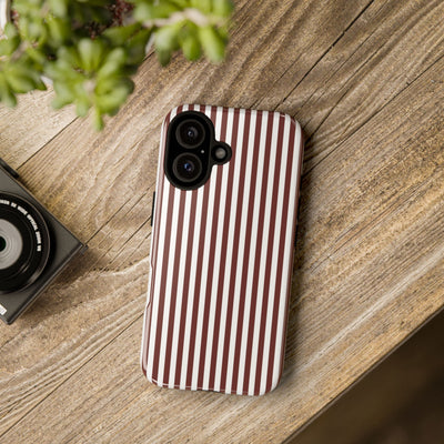 Tough Premium Chocolate Stripes Phone Case Gift for Her - For Apple iPhone 16 Pro Max 16e iPhone 15 Pro iPhone Iphone 14 Plus 13 Pro 12 SE XR - Studio40ParkLane