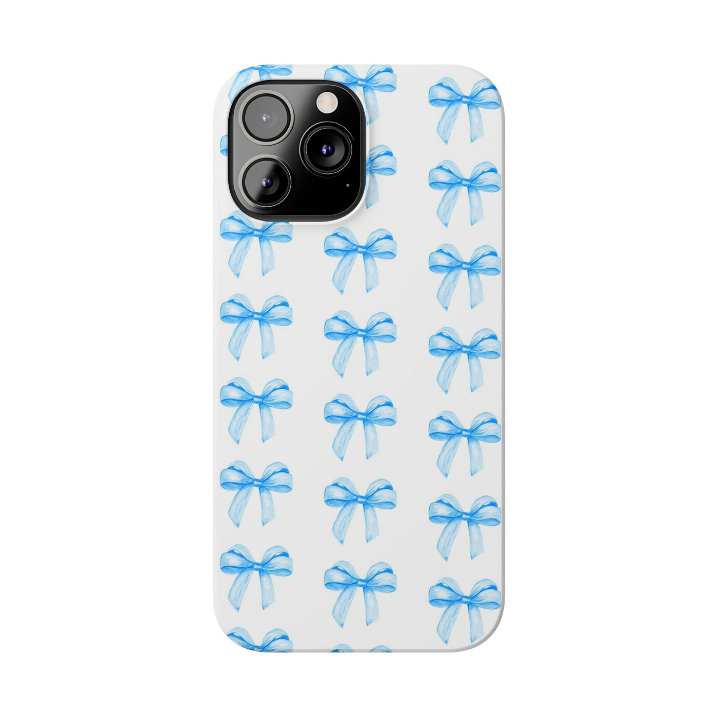 Slim Blue Bows Cute Phone Cases for Iphone 16 Pro Max | iPhone 15 Case | iPhone 15 Pro Max Case, Iphone 14, Iphone 14 Pro Max, Iphone 13 12 11 8 7