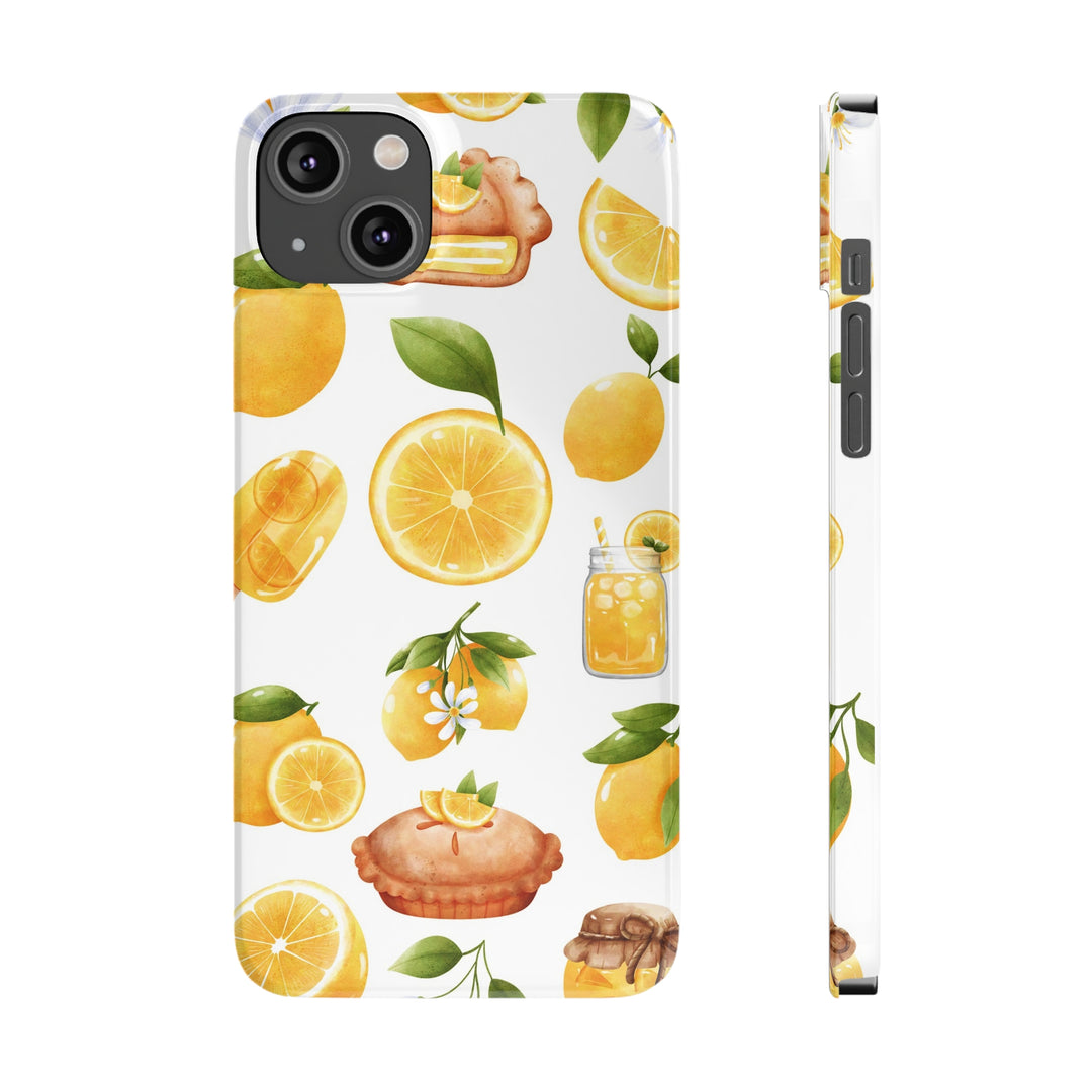 Slim Cute Phone Cases for Iphone - | iPhone 15 Case | iPhone 15 Pro Max Case, Iphone 14 Case, Iphone 14 Pro Max, Iphone 13, Summer Fruit Lemon - Studio40ParkLane