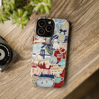 New York Winter Coquette Collage Tough Premium Phone Case - For iPhone 17 Pro Max iPhone 16 Pro iPhone 15 Iphone 14 Plus 13 Pro 12 11 10 XR