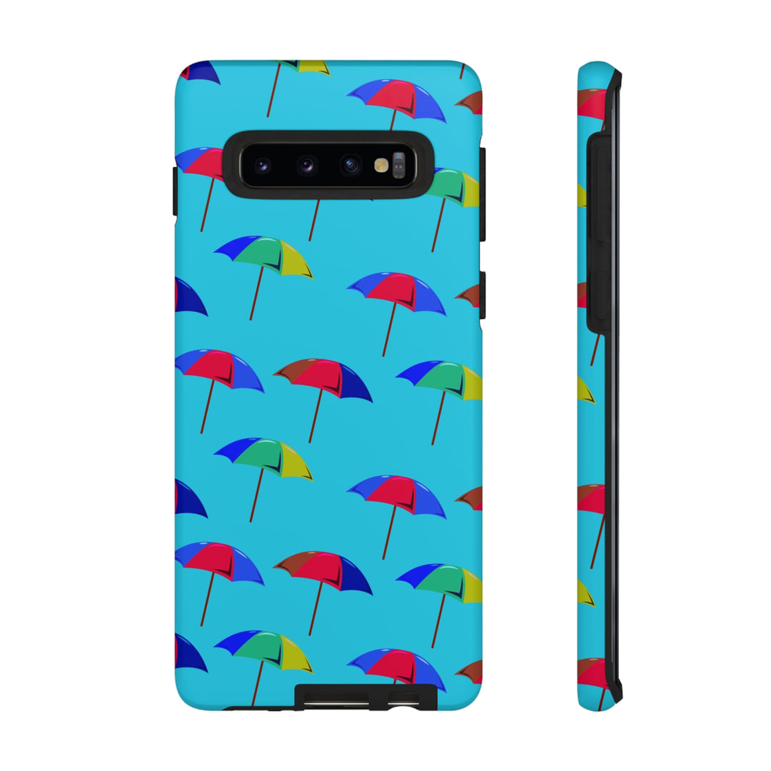 Cute Samsung Phone Case | Aesthetic Samsung Phone Case | Galaxy S23, S22, S21, S20 | Colorful Beach Parasols Blue, Protective Phone Case - Studio40ParkLane