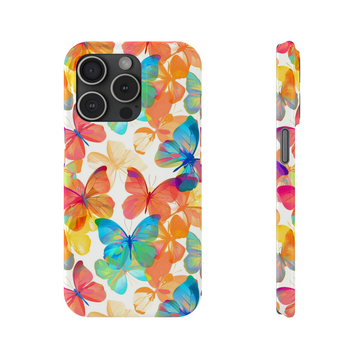 Slim Cute Phone Cases for Iphone - | iPhone 15 Case | iPhone 15 Pro Max Case, Iphone 14 Case, Iphone 14 Pro Max, Iphone 13, Summer Bright Butterflies - Studio40ParkLane