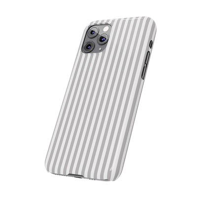 Slim Light Grey Striped Cute Phone Case for Iphone 16 - | iPhone 15 Pro Max Case | iPhone 14 Case Iphone 13 12 11 10 9 8 7 Gift for Her - Studio40ParkLane
