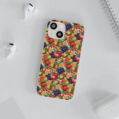 Cute Flexi Phone Cases, Summer Fruit Mix, Compatible with Samsung Galaxy S23, Samsung S22, Samsung S21, Samsung S20, Galaxy S20 Ultra