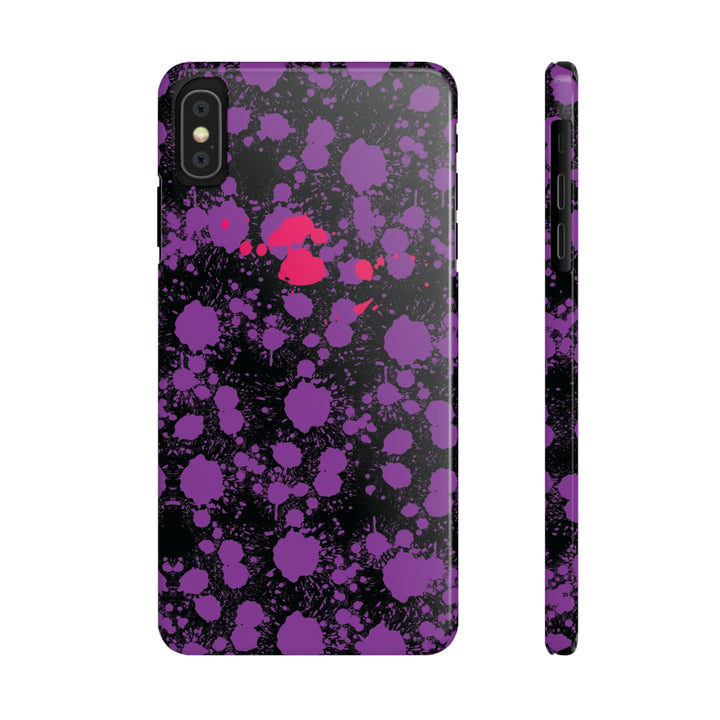 Slim Cute Phone Cases for Iphone - | iPhone 15 Case | iPhone 15 Pro Max Case, Iphone 14 Case, Iphone 14 Pro Max, Iphone 13, Purple Pink Paint Blots Splash - Studio40ParkLane