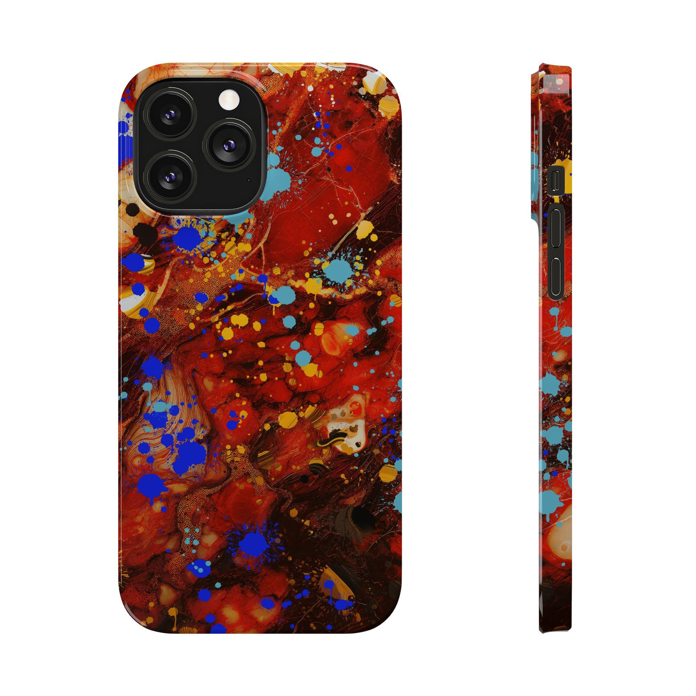 Slim Cute Phone Cases for Iphone - | iPhone 15 Case | iPhone 15 Pro Max Case, Iphone 14 Case, Iphone 14 Pro Max, Iphone 13, Fall Marble Paint Splash