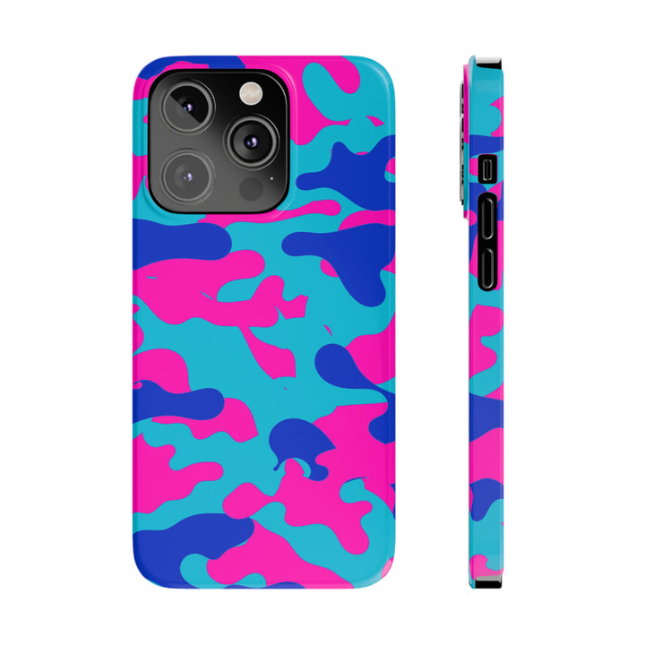 Slim Cute Phone Cases for Iphone - | iPhone 15 Case | iPhone 15 Pro Max Case, Iphone 14 Case, Iphone 14 Pro Max, Iphone 13, Blue Pink Camouflage - Studio40ParkLane