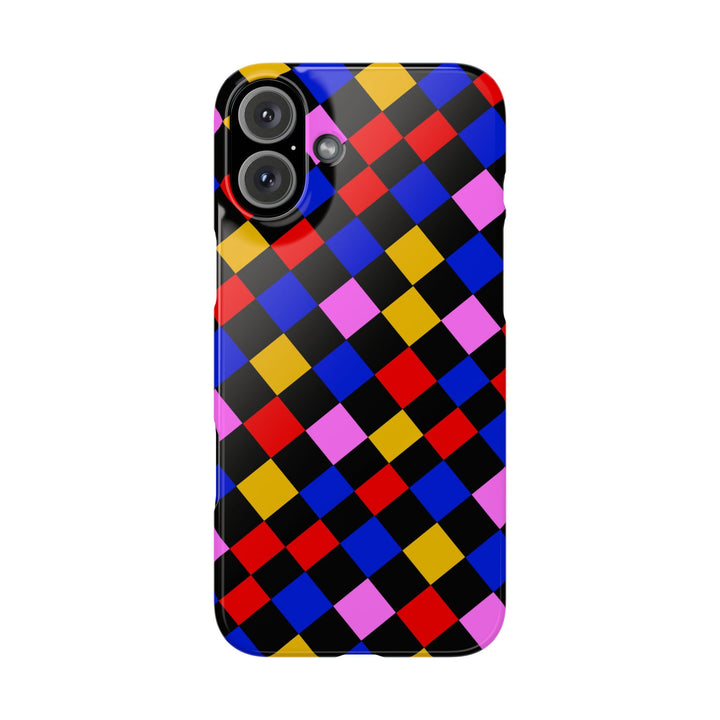 Slim Abstract Colorful Checkerboard Cute Phone Case for Iphone 17 - | iPhone 16 Pro Max Case | iPhone 15 Case Iphone 14 13 12 11 Gift for Her - Studio40ParkLane