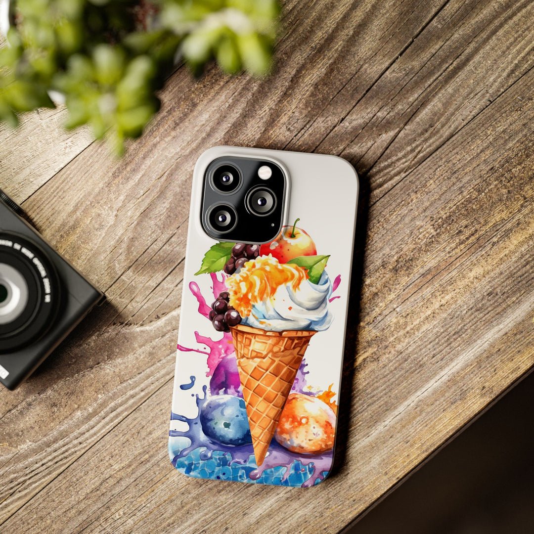Slim Summer Ice Cream Cone Slim Cute Phone Cases for Iphone | iPhone 15 Case | iPhone 15 Pro Max Case, Iphone 14, Iphone 14 Pro Max, Iphone 13 - Studio40ParkLane