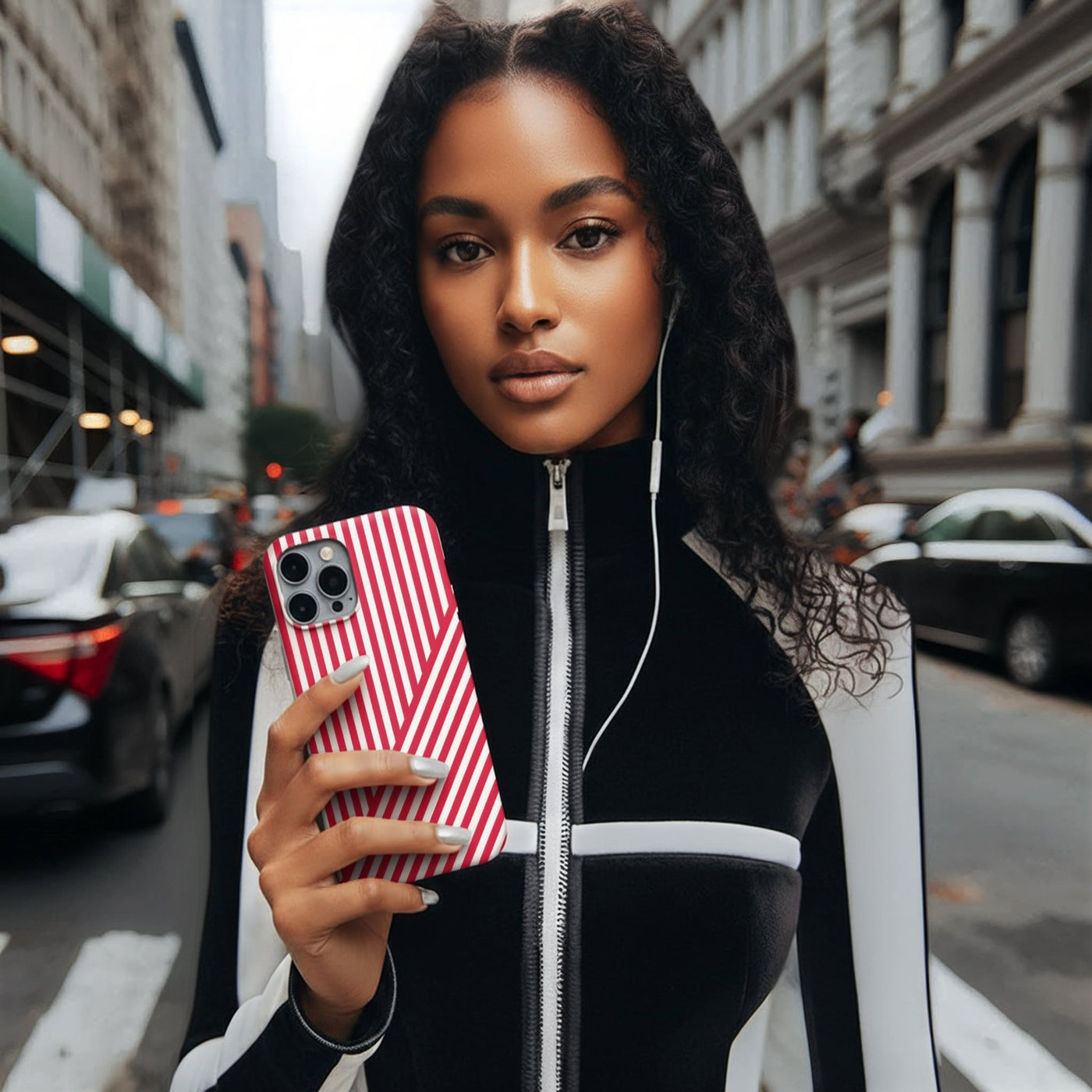 Aesthetic Winterberry Red Stripes Cute Phone Case Sleek Snap - For iPhone 17 Pro Max iPhone 16 Pro iPhone 15 Iphone 14 Plus 13 Pro 12 11 10 Gift - Studio40ParkLane