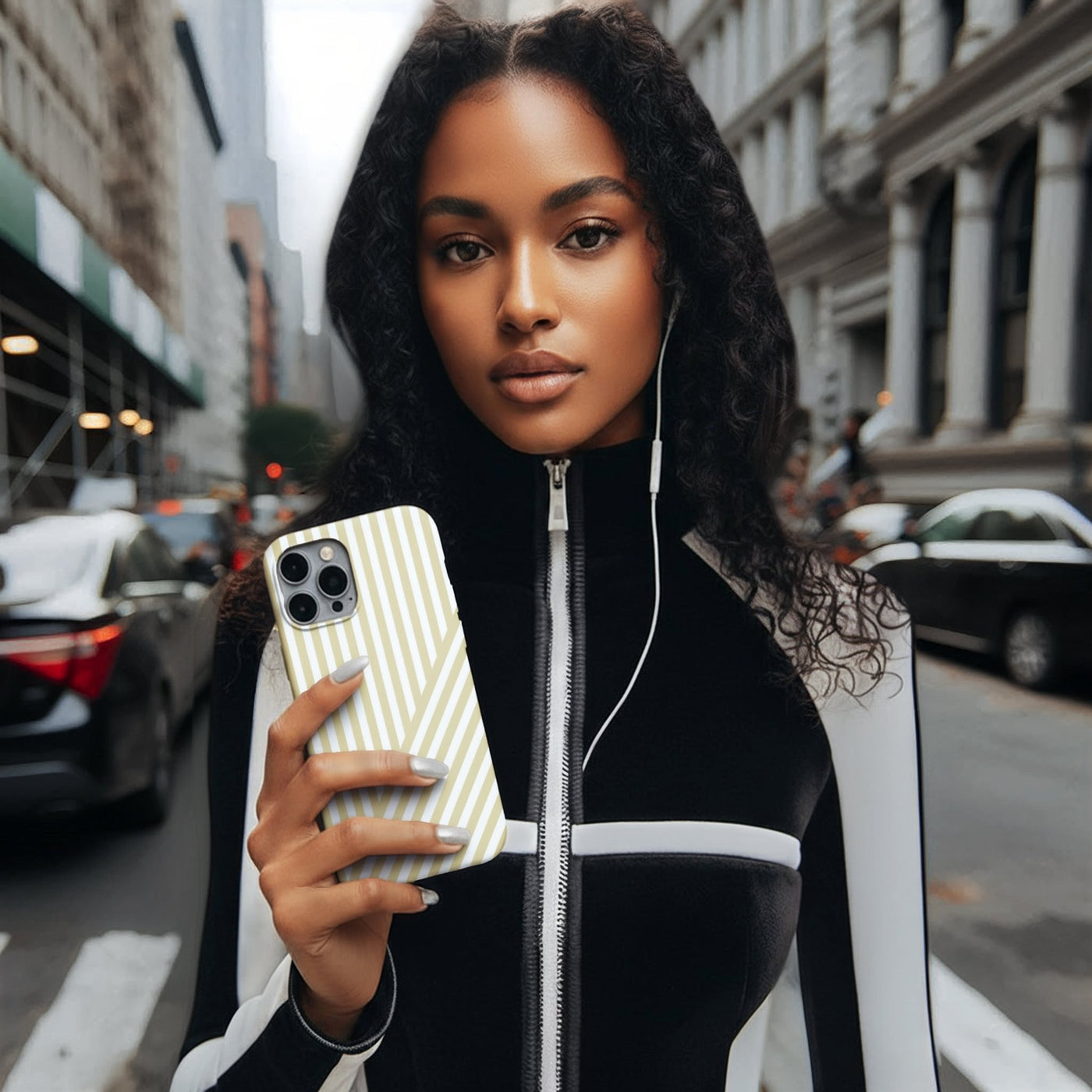 Aesthetic Yellow Beige Stripes Cute Phone Case Sleek Snap - For iPhone 17 Pro Max iPhone 16 Pro iPhone 15 Iphone 14 Plus 13 Pro 12 11 10 Gift - Studio40ParkLane