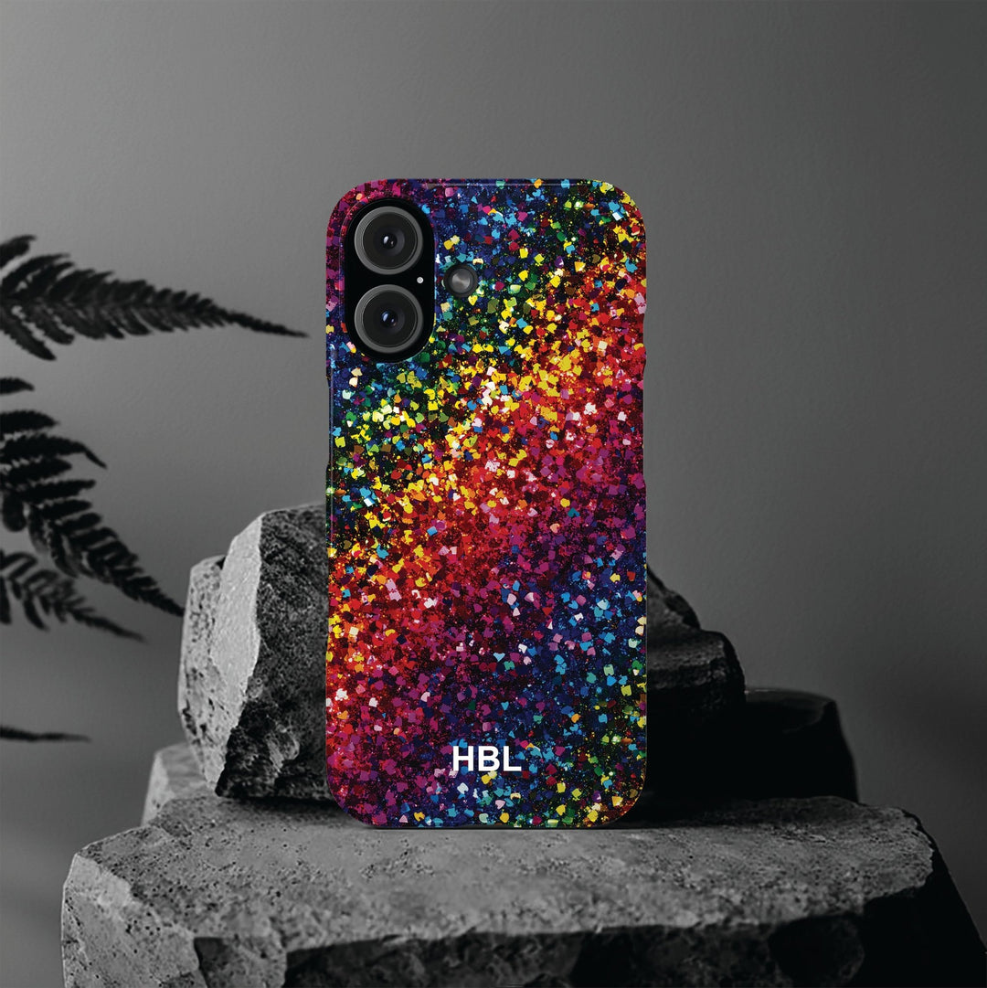 Slim Personalized Slim Muted Faux Play on Glitter Effect Cute Phone Cases for Iphone 16 Pro Max | iPhone 15 Case | iPhone 15 Pro Max Case, Iphone 14, Iphone 14 Pro Max, Iphone 13 12 11 8 7 - Studio40ParkLane