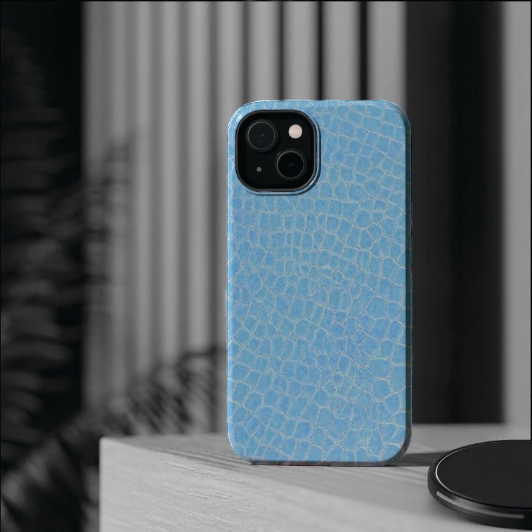 Non Leather Blue Color Pattern Magsafe Cute Phone Case for Iphone Gift for Her, | iPhone 15 Case | iPhone 15 Pro Max Case, Iphone 14, Iphone 14 Pro Max, Iphone 13, Iphone 16