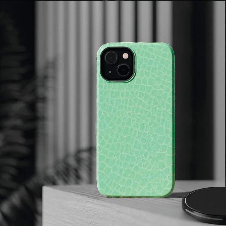 Non Leather Mint Color Pattern Magsafe Cute Phone Case for Iphone Gift for Her, | iPhone 15 Case | iPhone 15 Pro Max Case, Iphone 14, Iphone 14 Pro Max, Iphone 13, Iphone 16 - Studio40ParkLane
